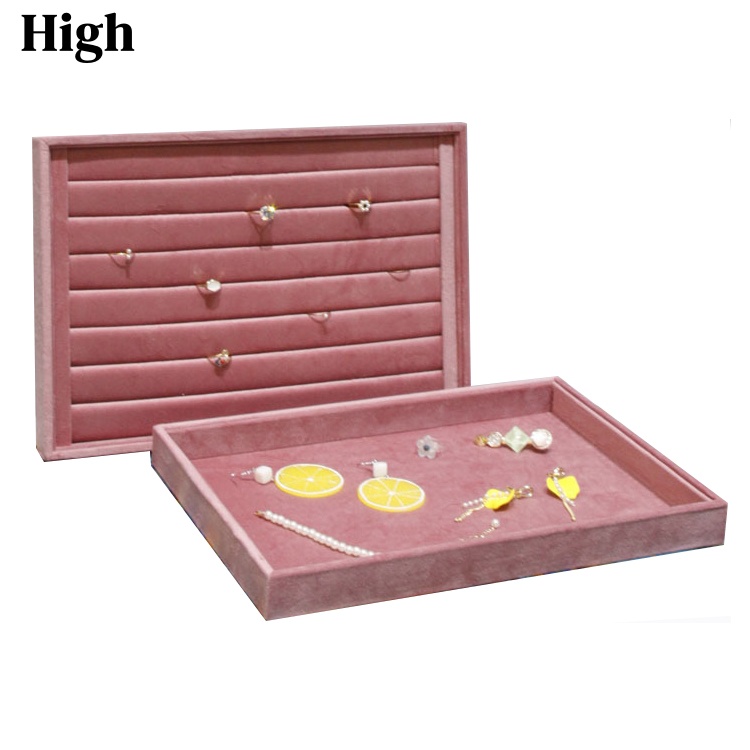 Jewelry And Watches Stores - 핑크 벨벳 쥬얼리 디스플레이 트레이, 대형