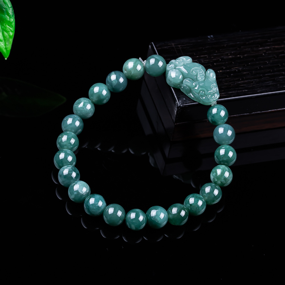 Jewelry & Watches Vitopoulos - 천연 버마산 경옥 픽시우 팔찌 빈티지