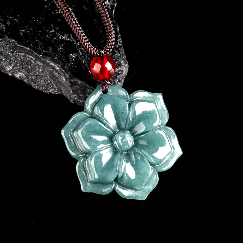 Necklace Pendant - 버마산 경옥 꽃 펜던트 목걸이 스톤