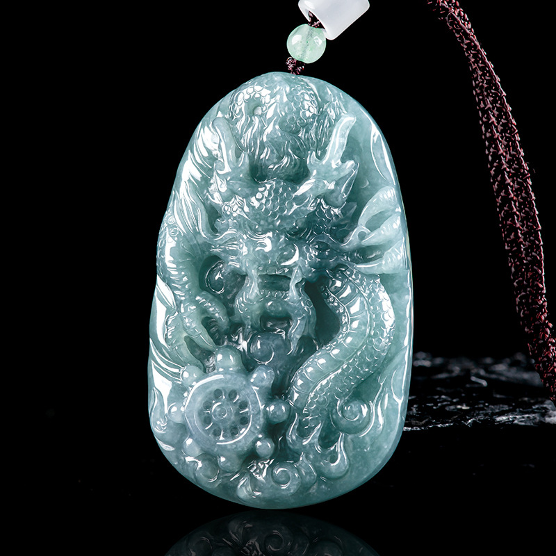 Necklace Pendant - 버마산 비취 용 펜던트 목걸이 버마산