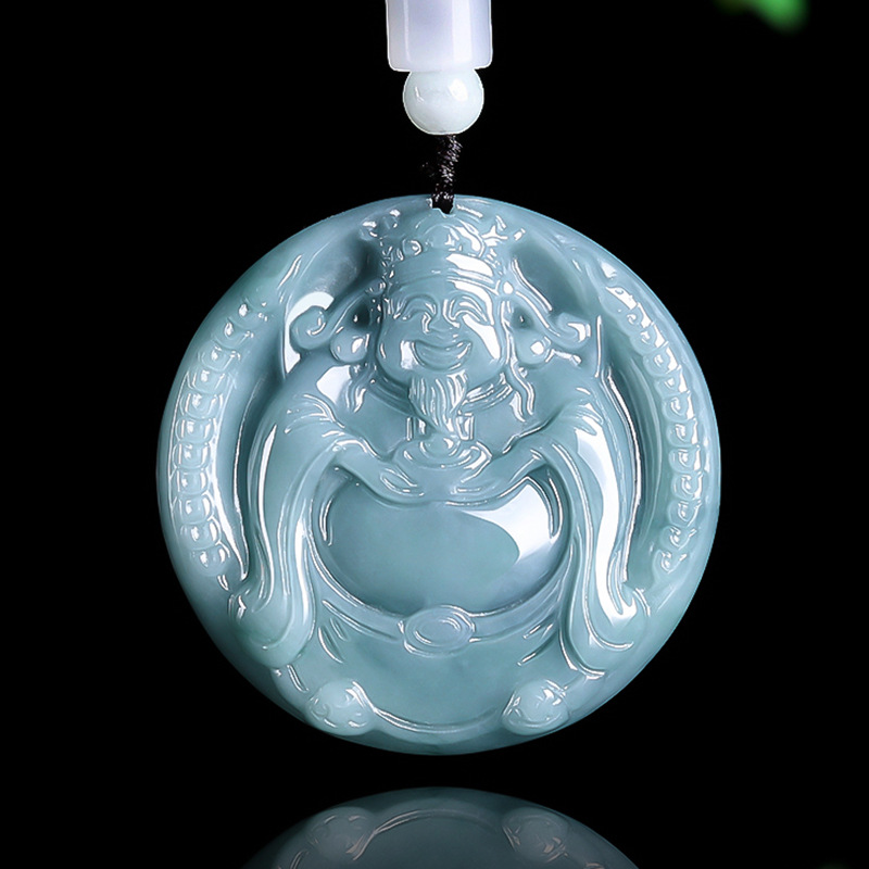 Necklace Pendant - 버마산 비취 재질의 부의 신 펜던트