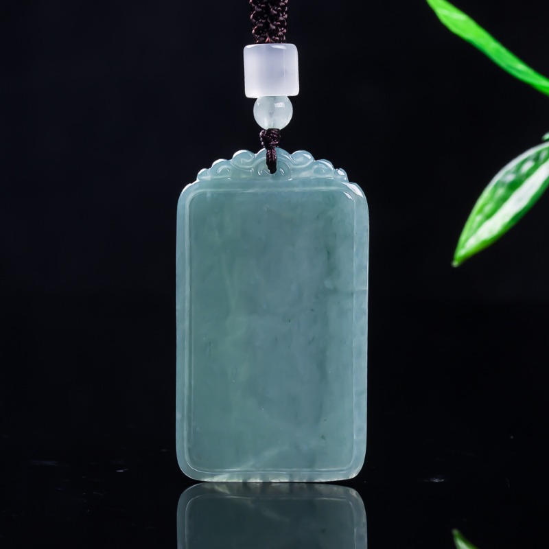 Necklace Pendant - 천연 비취 블루 워터 피스 낫팅글