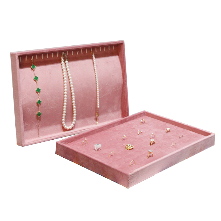 핑크 벨벳 쥬얼리 디스플레이 트레이, 대형 35x24c - Jewelry And Watches Stores 리뷰 및 가격
