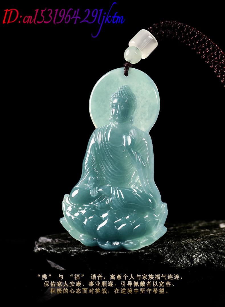 천연 버마산 비취 불상 펜던트 목걸이 패션 진짜 옥 보 - Necklace Pendant 리뷰 및 가격