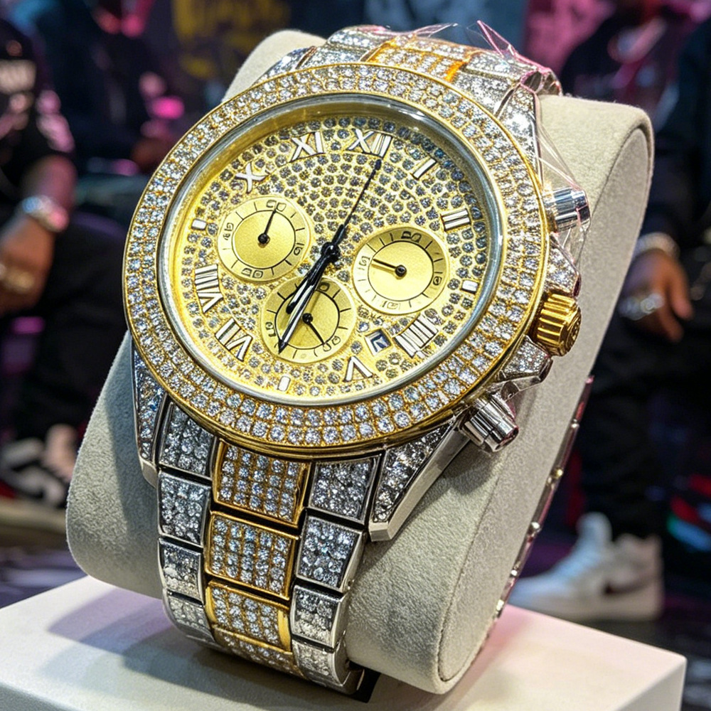 로고 없는 실버 골드 풀 다이아몬드 힙합 아이스드 아웃 - Jewelry And Watches Luxury Brand 리뷰 및 가격