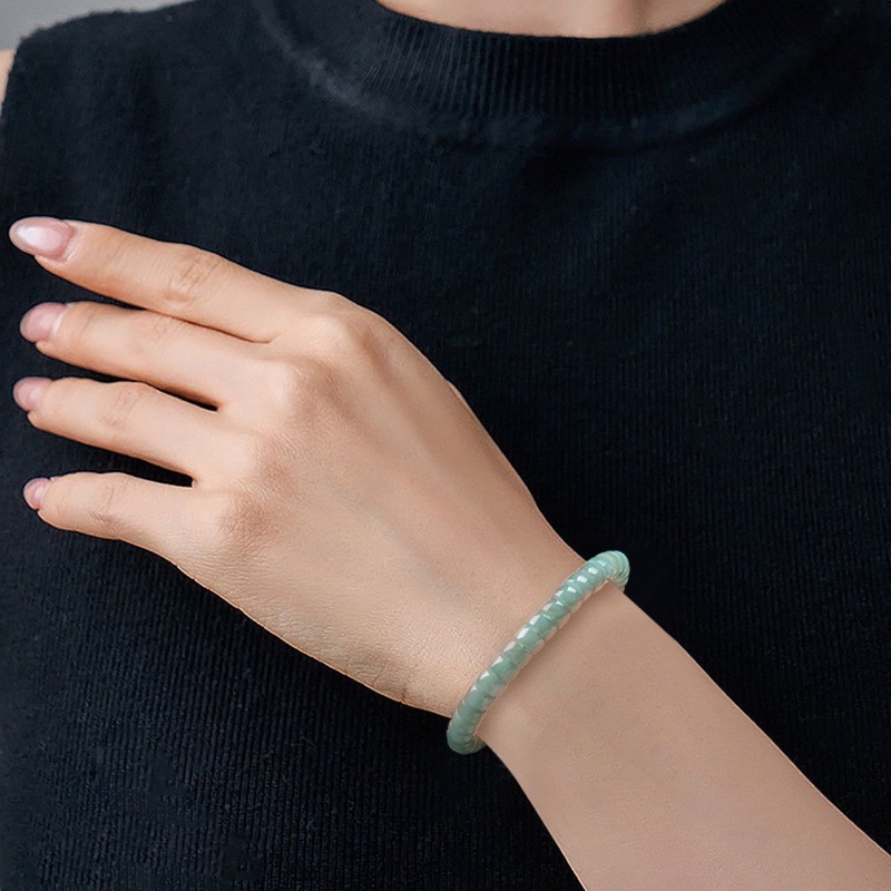 천연 A급 비취 블루 워터 올드 스타일 배럴, 아이스  - Jewelry & Watches Vitopoulos 리뷰 및 가격