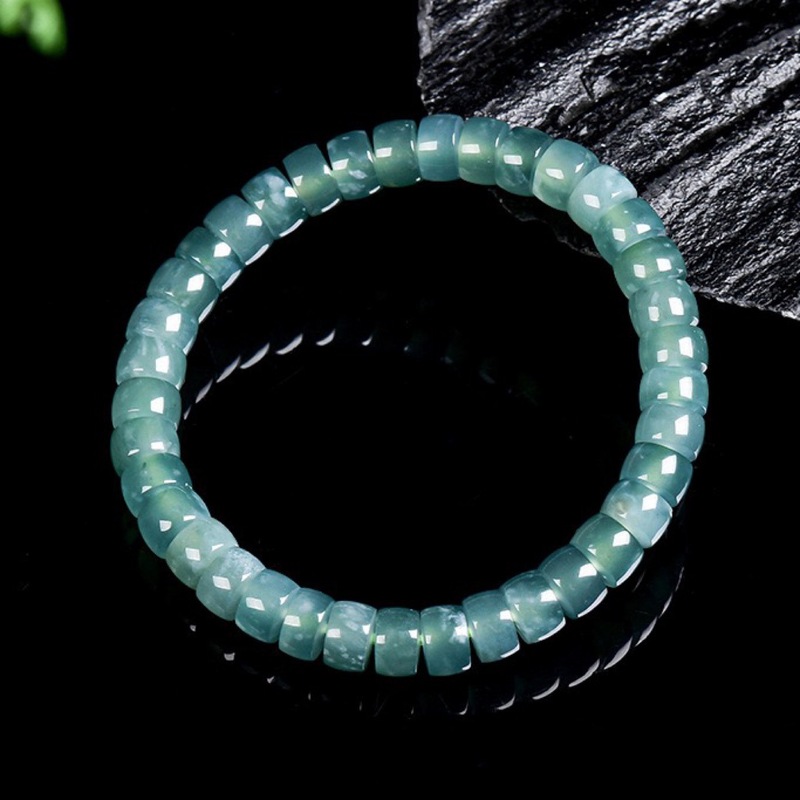 천연 A급 비취 블루 워터 올드 스타일 배럴, 아이스  - Jewelry & Watches Vitopoulos 리뷰 및 가격