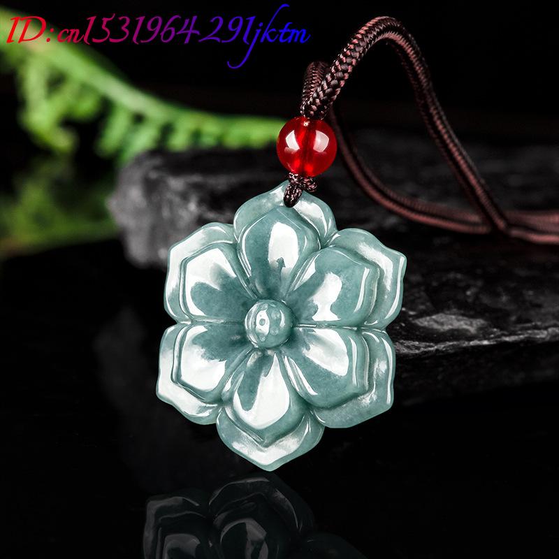 버마산 경옥 꽃 펜던트 목걸이 스톤 패션 액세서리 부적 - Necklace Pendant 리뷰 및 가격