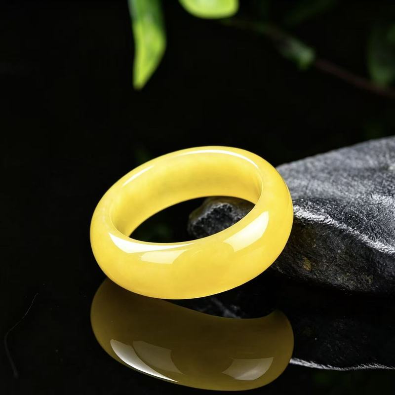 진짜 A급 경옥 반지, 풀옐로우 컬러와 풍부한 색소,  - Jewelry & Watches Vitopoulos 리뷰 및 가격