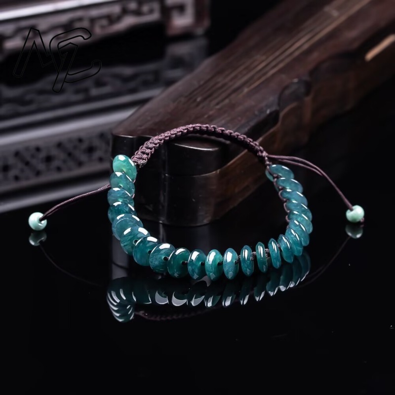 천연 진짜 에메랄드 블루 워터 아바커스 비즈 팔찌 미얀 - Jewelry & Watches Vitopoulos 리뷰 및 가격
