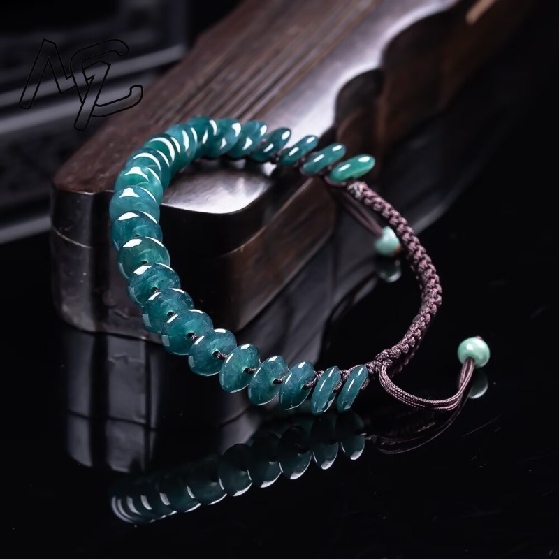 천연 진짜 에메랄드 블루 워터 아바커스 비즈 팔찌 미얀 - Jewelry & Watches Vitopoulos 리뷰 및 가격