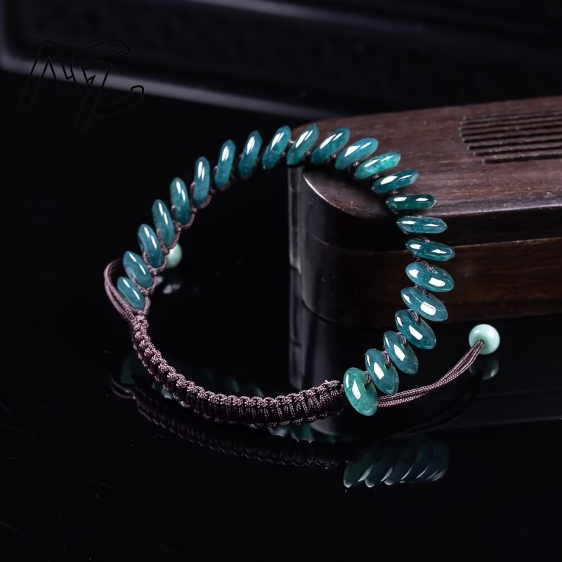 천연 진짜 에메랄드 블루 워터 아바커스 비즈 팔찌 미얀 - Jewelry & Watches Vitopoulos 리뷰 및 가격