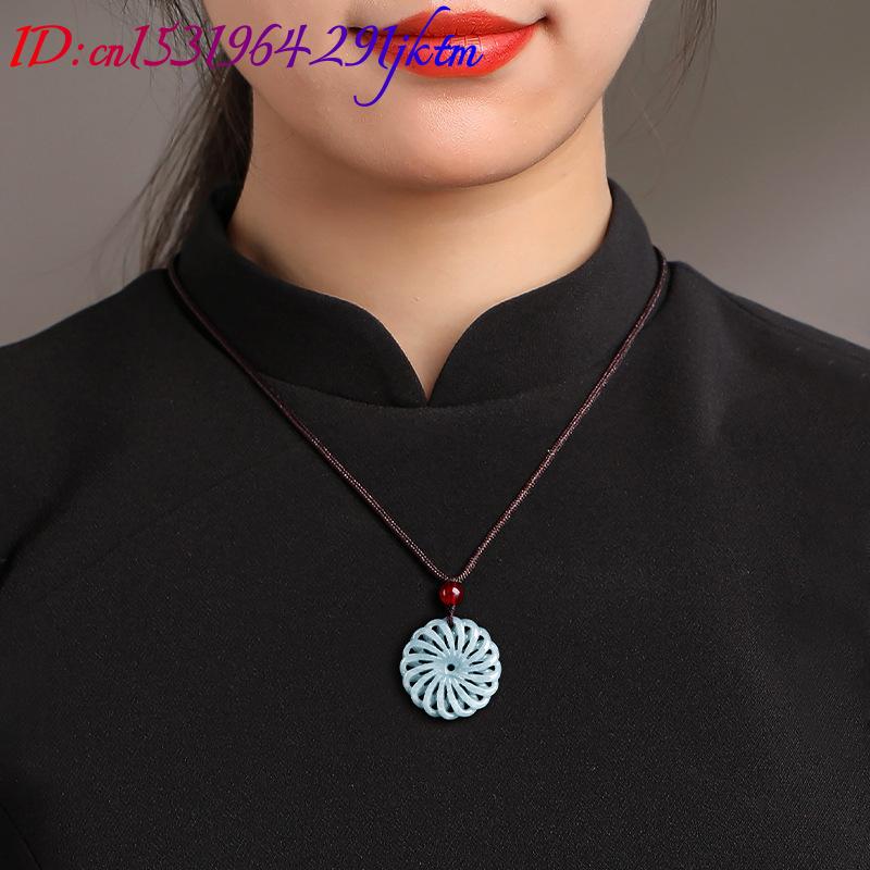 버마산 비취 꽃 펜던트 목걸이 스톤 패션 액세서리 부적 - Necklace Pendant 리뷰 및 가격