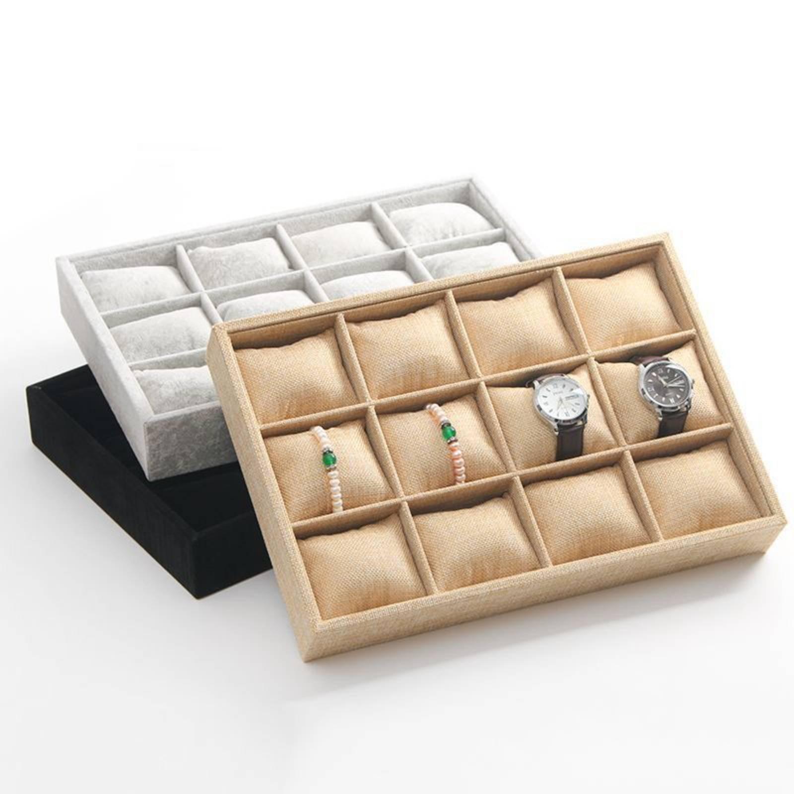 린넨 원단 보석 홀더 오픈탑 시계 보관함 팔찌 진열 정 - Jewelry And Watches Stores 리뷰 및 가격