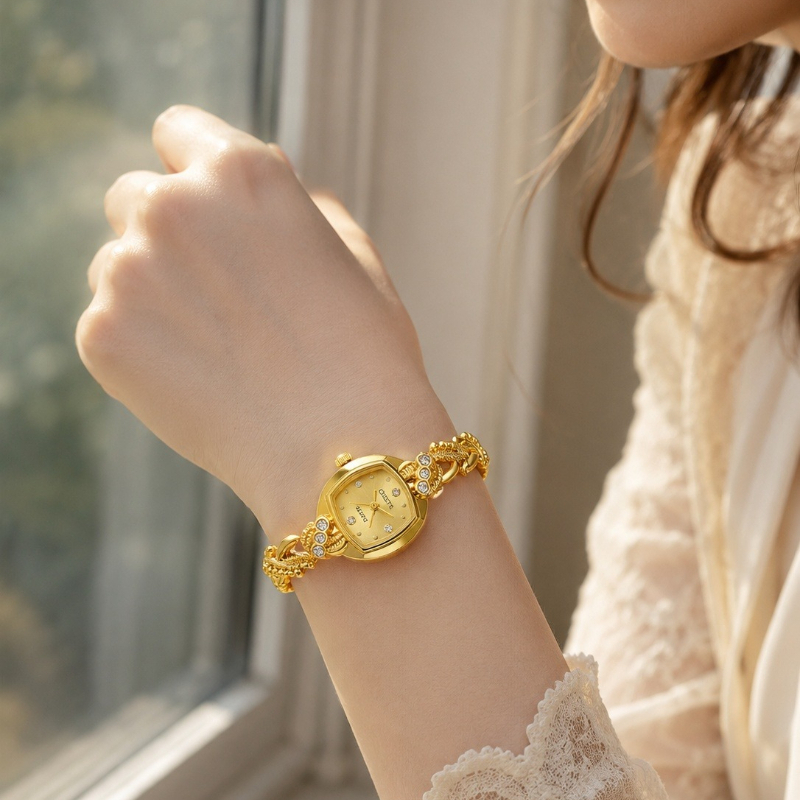 패션 여성 쥬얼리 시계 럭셔리 골드 라인스톤 다이얼 트 - Jewelry And Watches Luxury Brand 리뷰 및 가격