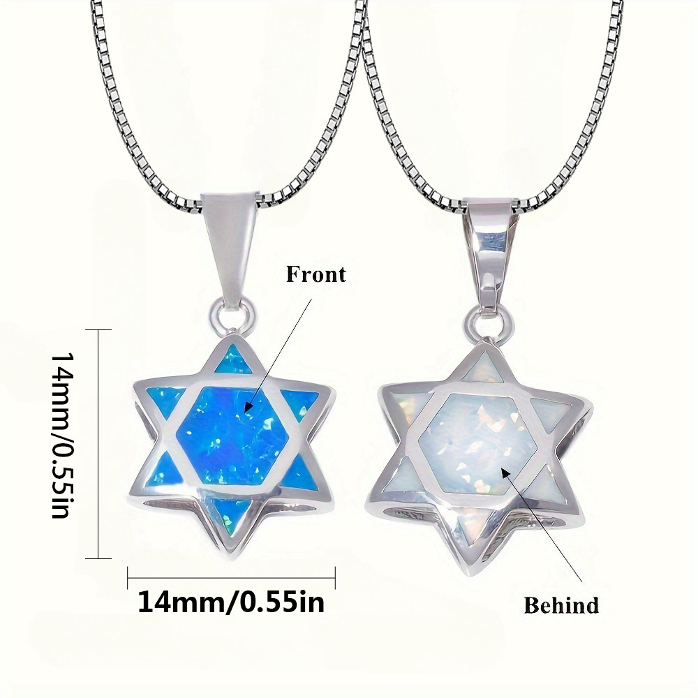 다윗의 별 오팔 펜던트 목걸이 양면 유대교 헥사그램 보 - Jewelry & Watches Vitopoulos 리뷰 및 가격