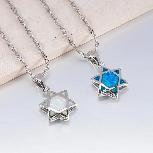 다윗의 별 오팔 펜던트 목걸이 양면 유대교 헥사그램 보 - Jewelry & Watches Vitopoulos 리뷰 및 가격