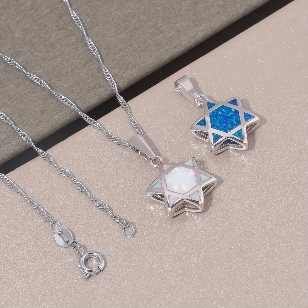 다윗의 별 오팔 펜던트 목걸이 양면 유대교 헥사그램 보 - Jewelry & Watches Vitopoulos 리뷰 및 가격