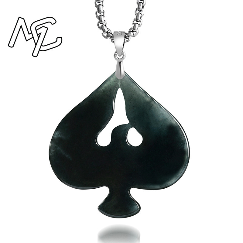 S925 실버 천연 옥 블랙 치킨 컬러 스페이드 펜던트 - Necklace Pendant 리뷰 및 가격