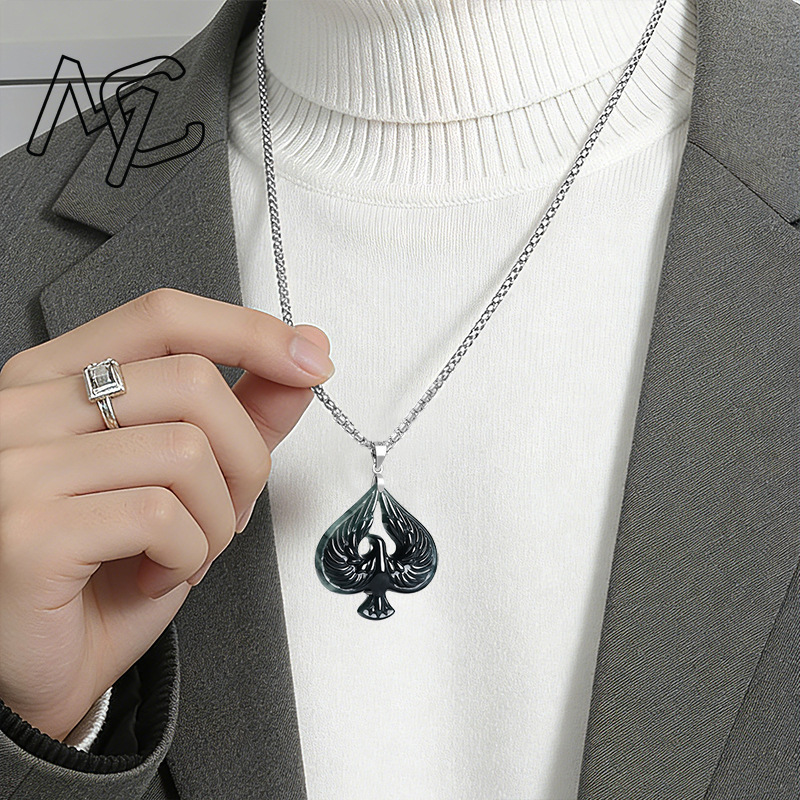 S925 실버 천연 옥 블랙 치킨 컬러 스페이드 펜던트 - Necklace Pendant 리뷰 및 가격